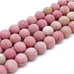 matte pink rhodonite beads