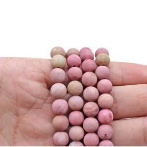 matte rhodonite beads