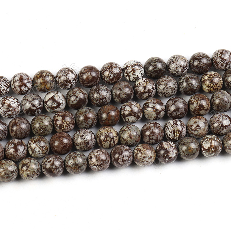 Brown Snowflake Obsidian Beads