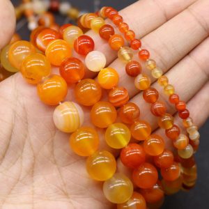 Orange Banded Agate Beads