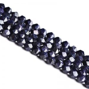 blue goldstone diamond cut