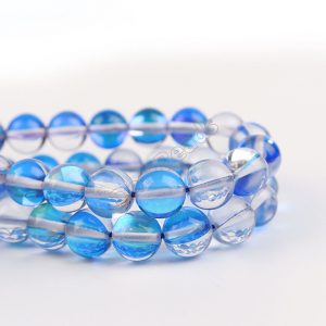 Mermaid Stone beads Aka Mystic Aura Quartz Blue Matte Synthetic Labrad –  Intrinsic Trading