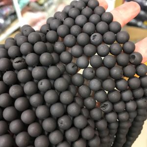 black druzy agate