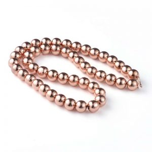 rose gold hematite beads