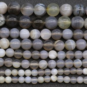 grey banded agate beads