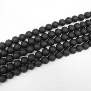 Matte Black Onyx Beads 8mm