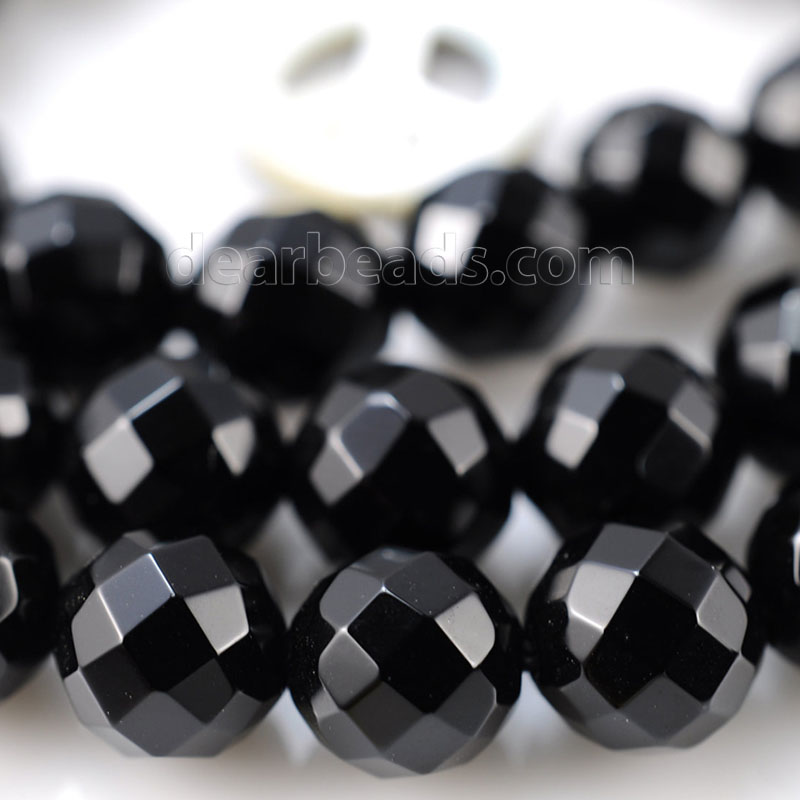 Faceted-Black-Onyx-Beads