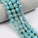 Blue Howlite Skull Beads