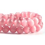 pink cats eye beads 12mm