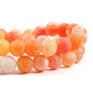 orange crackle agate beads