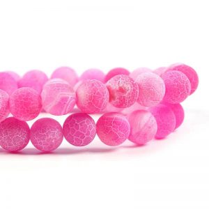 Pink Crackle Agate Beads