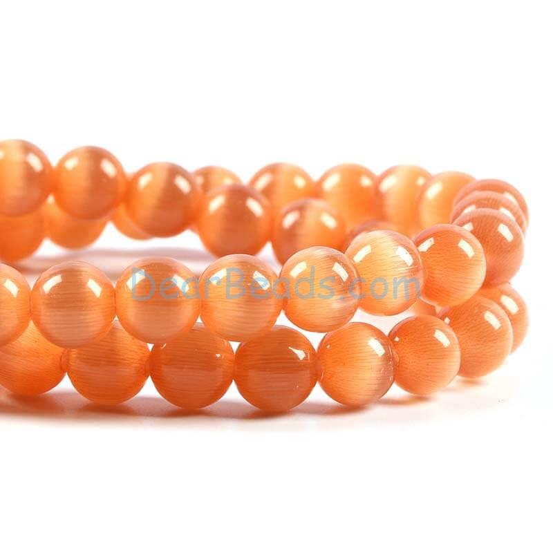 orange cats eye beads