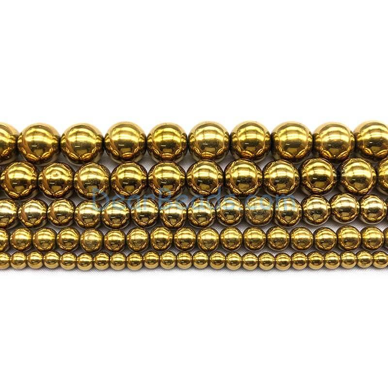 gold hematite beads