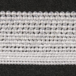Faceted White Zircon Beads