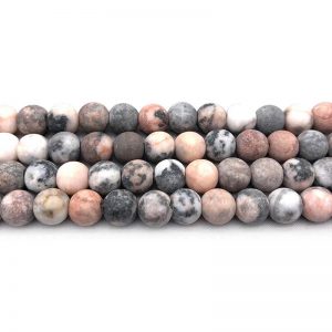matte pink zebra jasper beads