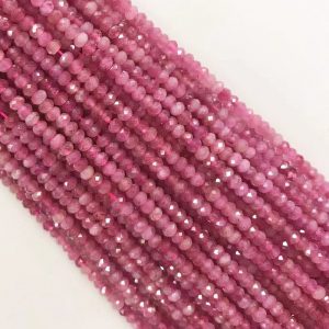 Pink Tourmaline Rondelle Beads
