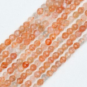Faceted Golden Sunstone Beads