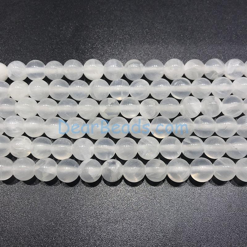 selenite beads 8mm