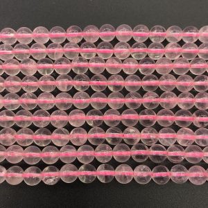 Clear Rose Quartz Beads
