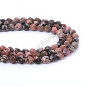 Black Veined Rhodonite Beads