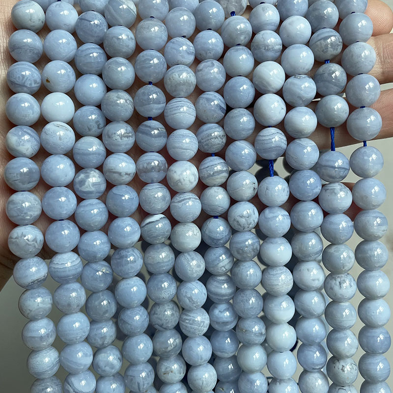 Natural Blue Lace Agate Beads