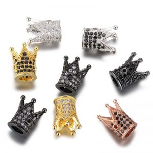 large crown brass spacer beads