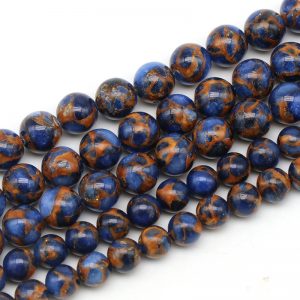 Marbled quartz beads