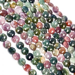 Flat Round Agate Beads