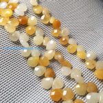 Jade Faceted Teardrop Beads