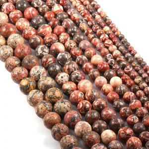 Red Leopard Skin Jasper Beads