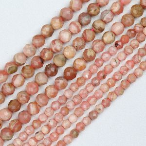 Faceted Rhodochrosite Beads