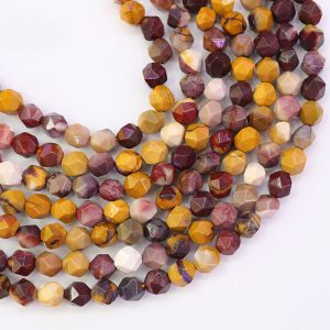 Faceted Mookaite Beads 10mm