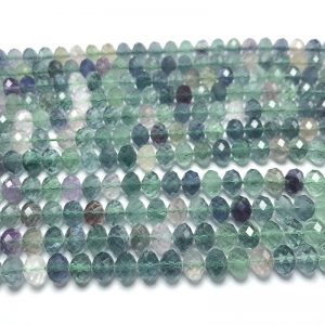 Rondelle Fluorite Faceted Beads
