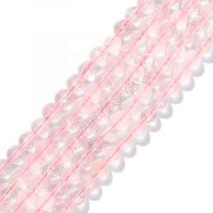 Clear Rose Quartz Stone Faceted Beads