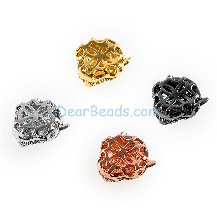 Micro Pave Accessories Zircon Fox Head Space Beads