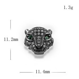 Micro Pave Accessories Zircon Fox Head Space Beads