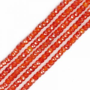 Orange Rondelle Zircon Beads