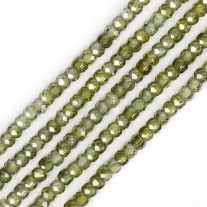 Green Rondelle Zircon Beads