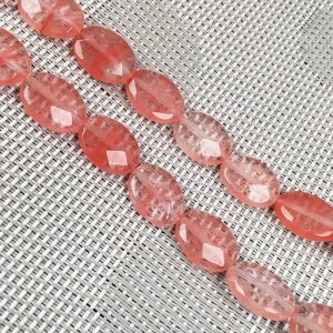 Faceted Cherry Quartz Oval Beads