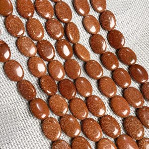 Goldstone Oval Beads