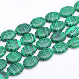 Malachite Oval Beads
