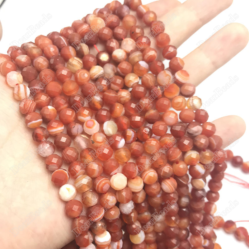 Faceted Red Banded Agate
