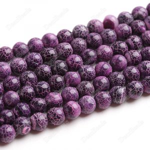 Pink Crackle Agate Beads
