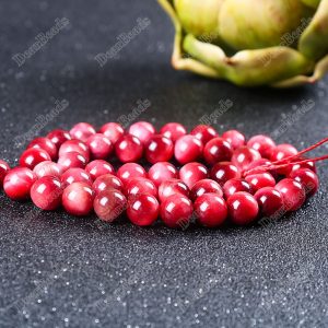 Cherry Red Tiger Eye Beads