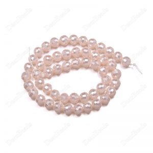 Faceted Pink Shell Pearl Beads