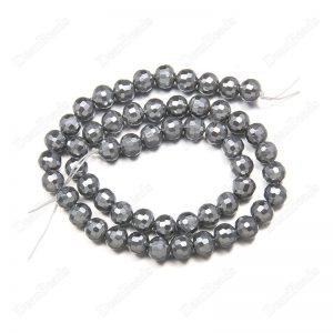 Faceted Black Shell Pearl Beads