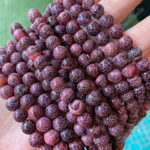 Red Crackle Agate Beads