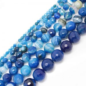 Faceted Blue Banded Agate