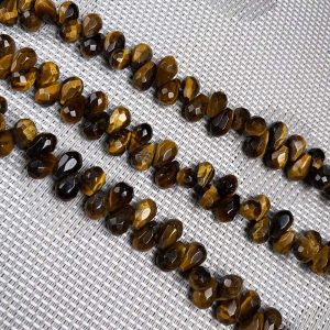 Tigers Eye Teardrop Beads