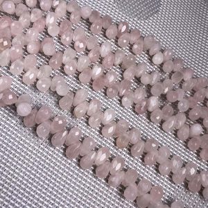 Rose Quartz Teardrop Beads